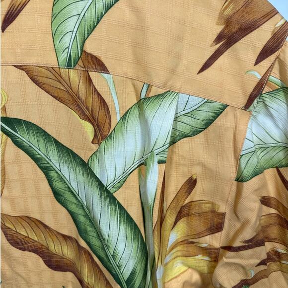 Tommy Bahama Melon Multi Bird of Paradise Print Silk Short Sleeve Camp Shirt XL - Picture 10 of 12